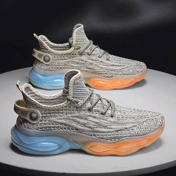 Xajzpa Men Sports Running Black Jogging Shoes Casual Sneakers Outdoor Breathable Mesh Anti Slip Light Shock-absorption Sneakers Men